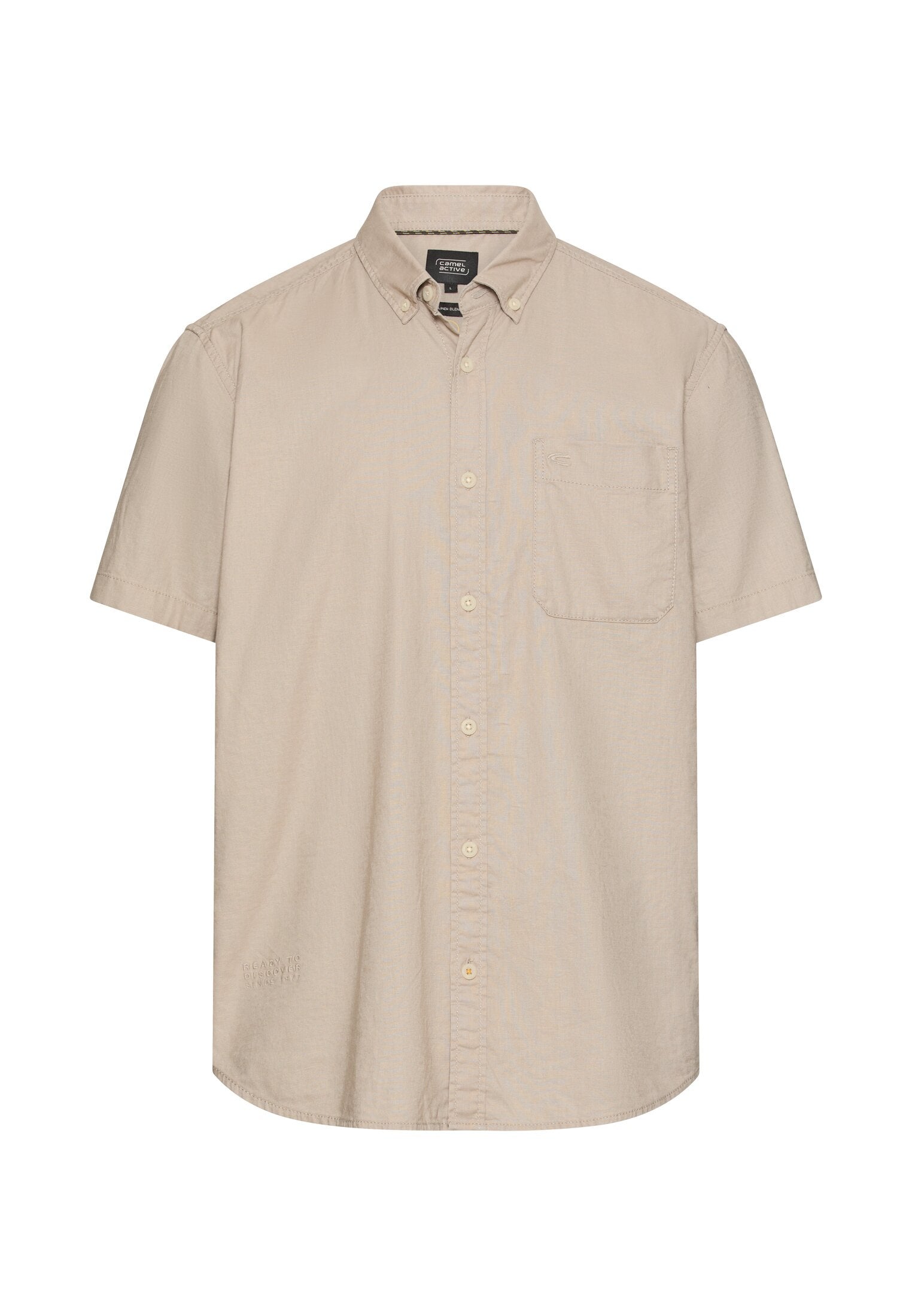 Kurzarmhemd Regular Fit aus Leinenmix - 17-Light Beige - Beige