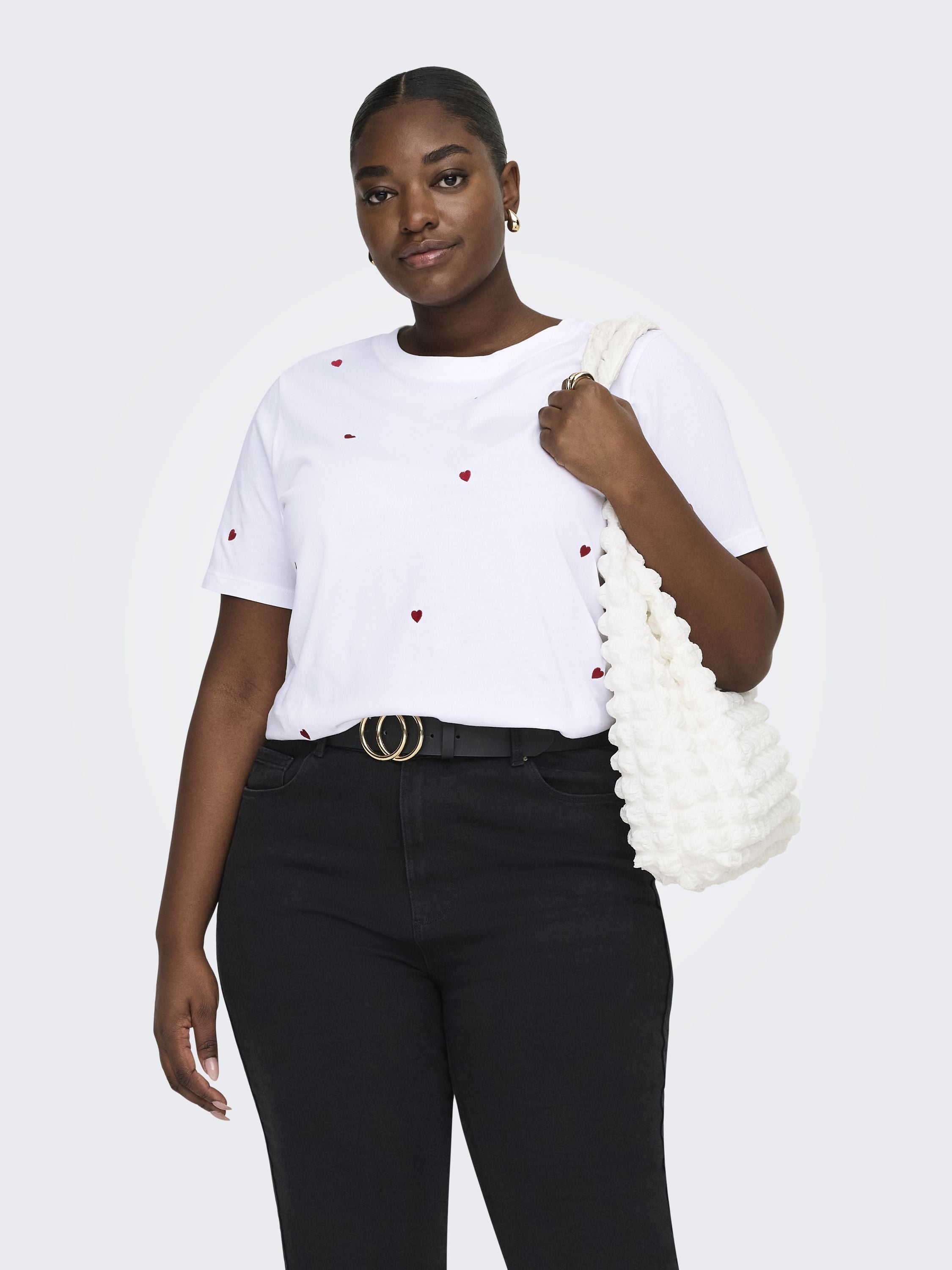 T-Shirt aus Baumwolle - Bright White/Heart - Weiß