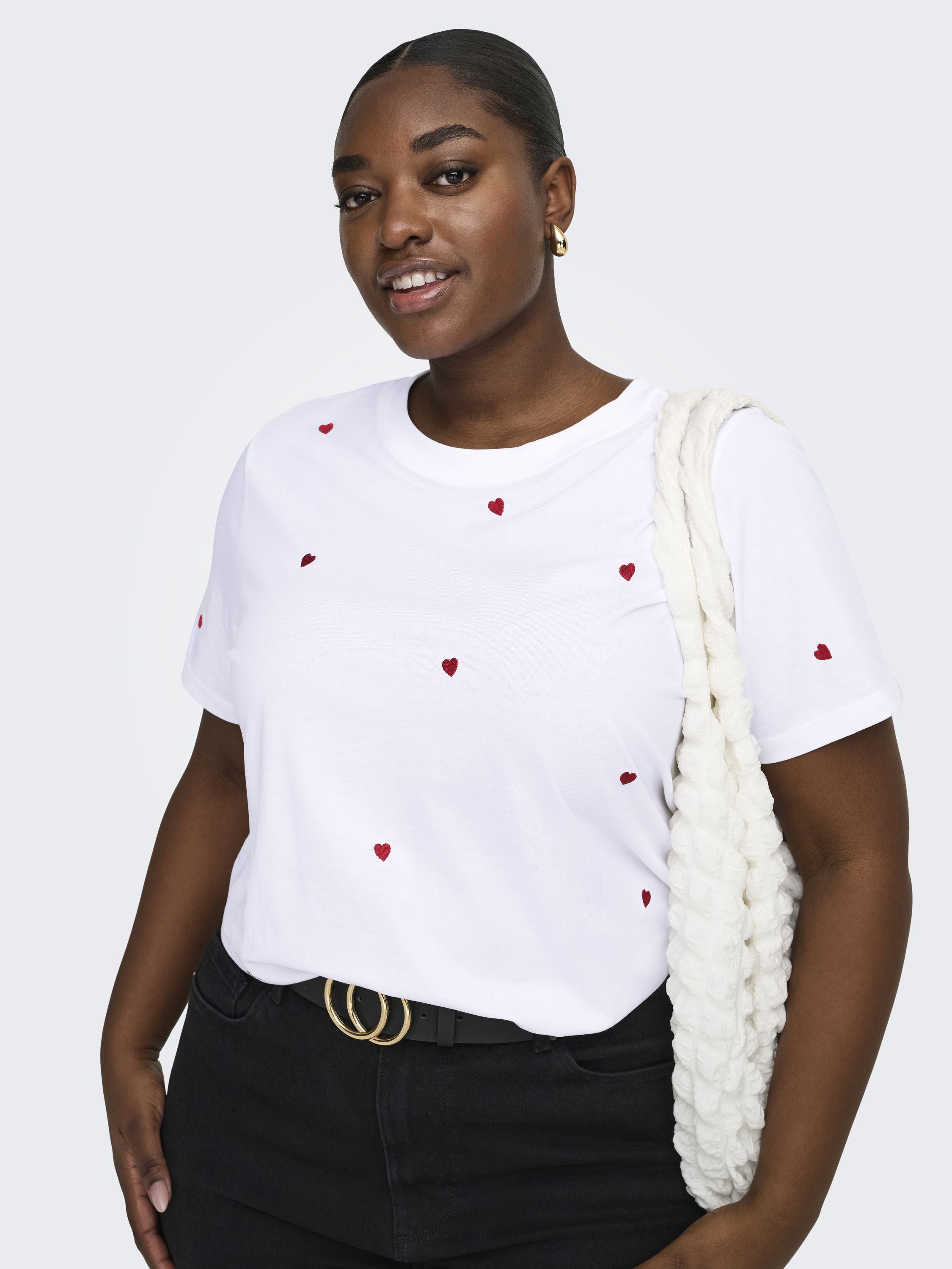 T-Shirt aus Baumwolle - Bright White/Heart - Weiß