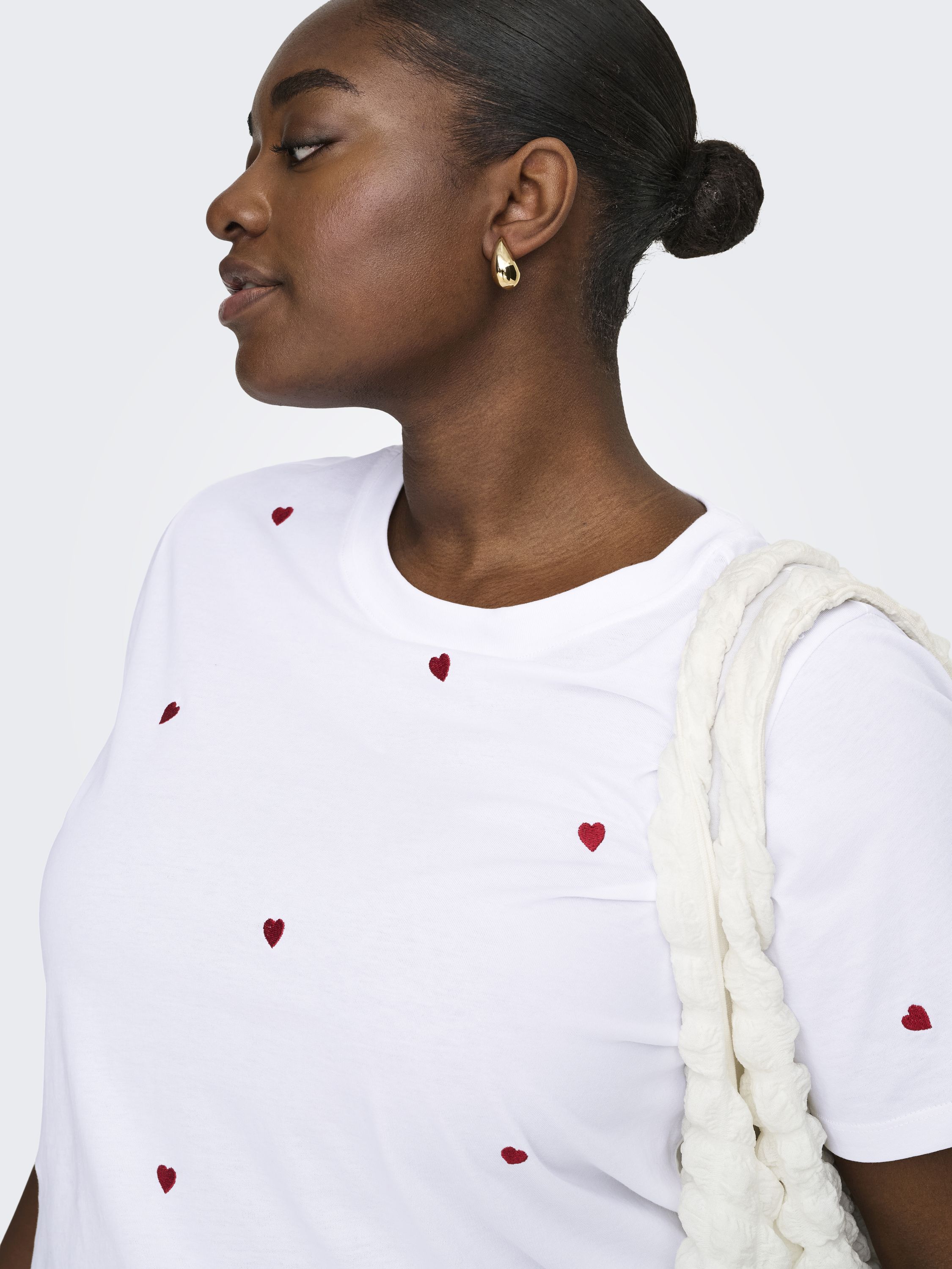 T-Shirt aus Baumwolle - Bright White/Heart - Weiß