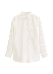 Bluse Loose Fit aus Modalmix - 1172-Grey White - Weiß