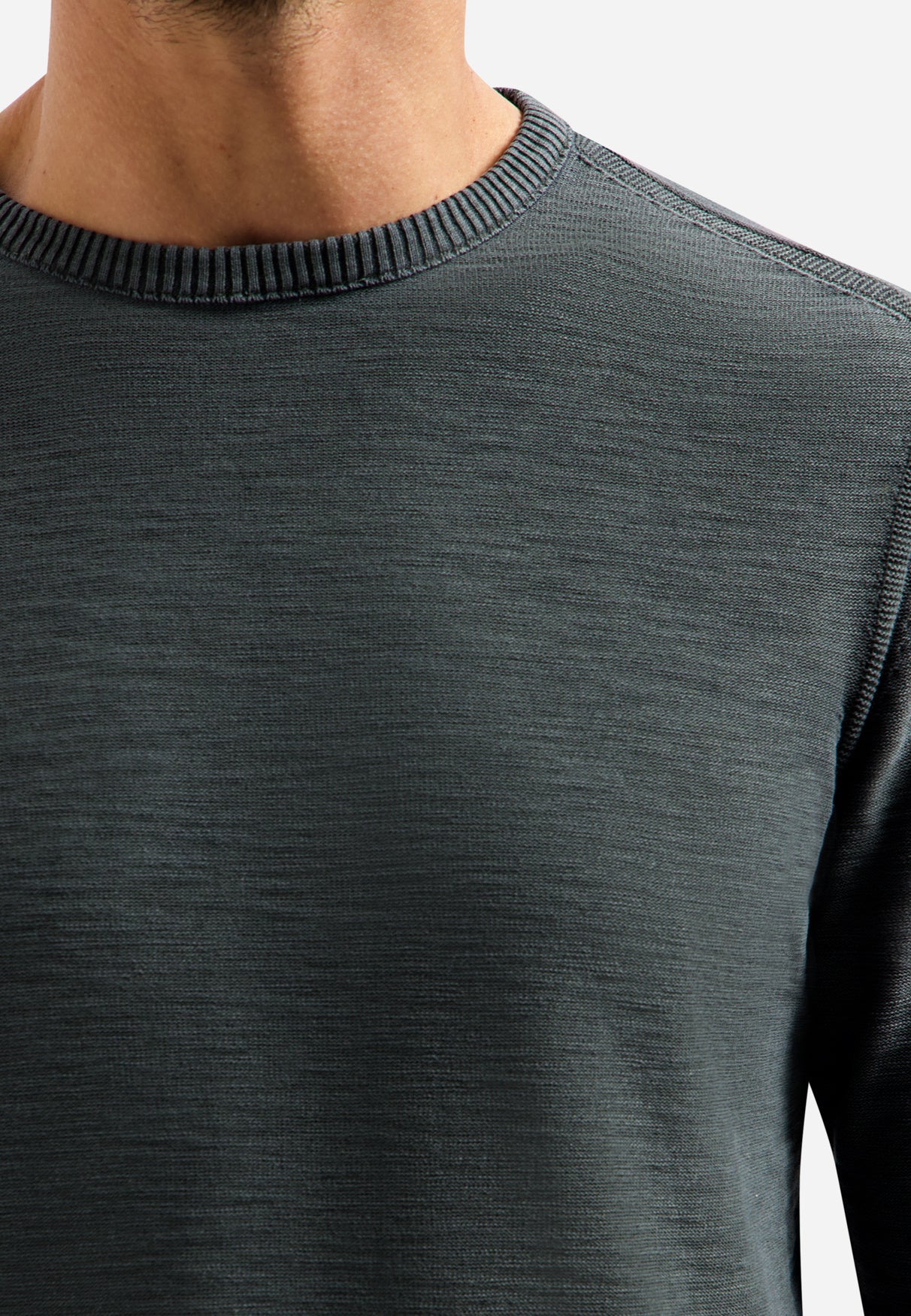 Pullover aus Baumwolle - 124-Dark Steel - Grau