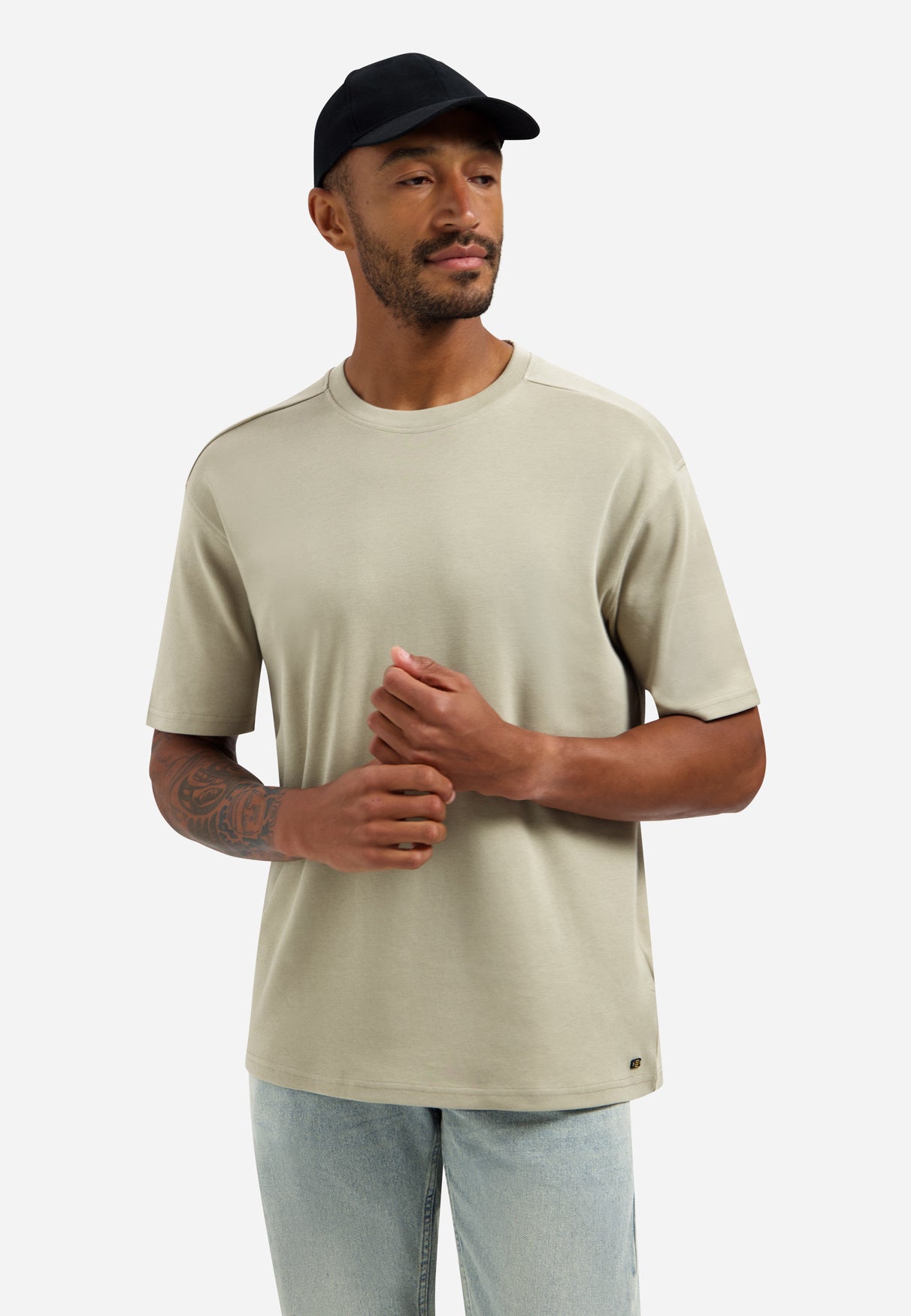 T-Shirt aus Baumwolle Relaxed Fit - 044-Taupe - Khaki