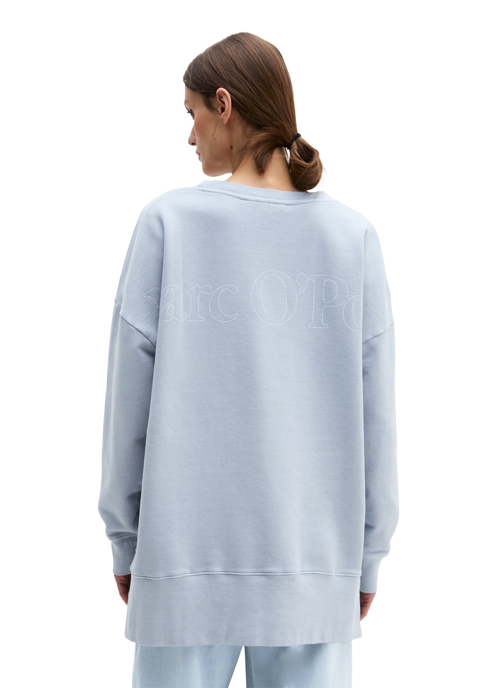 Sweatshirt oversized aus Baumwolle - 0904-Grey Horizon - Blau