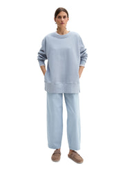 Sweatshirt oversized aus Baumwolle - 0904-Grey Horizon - Blau