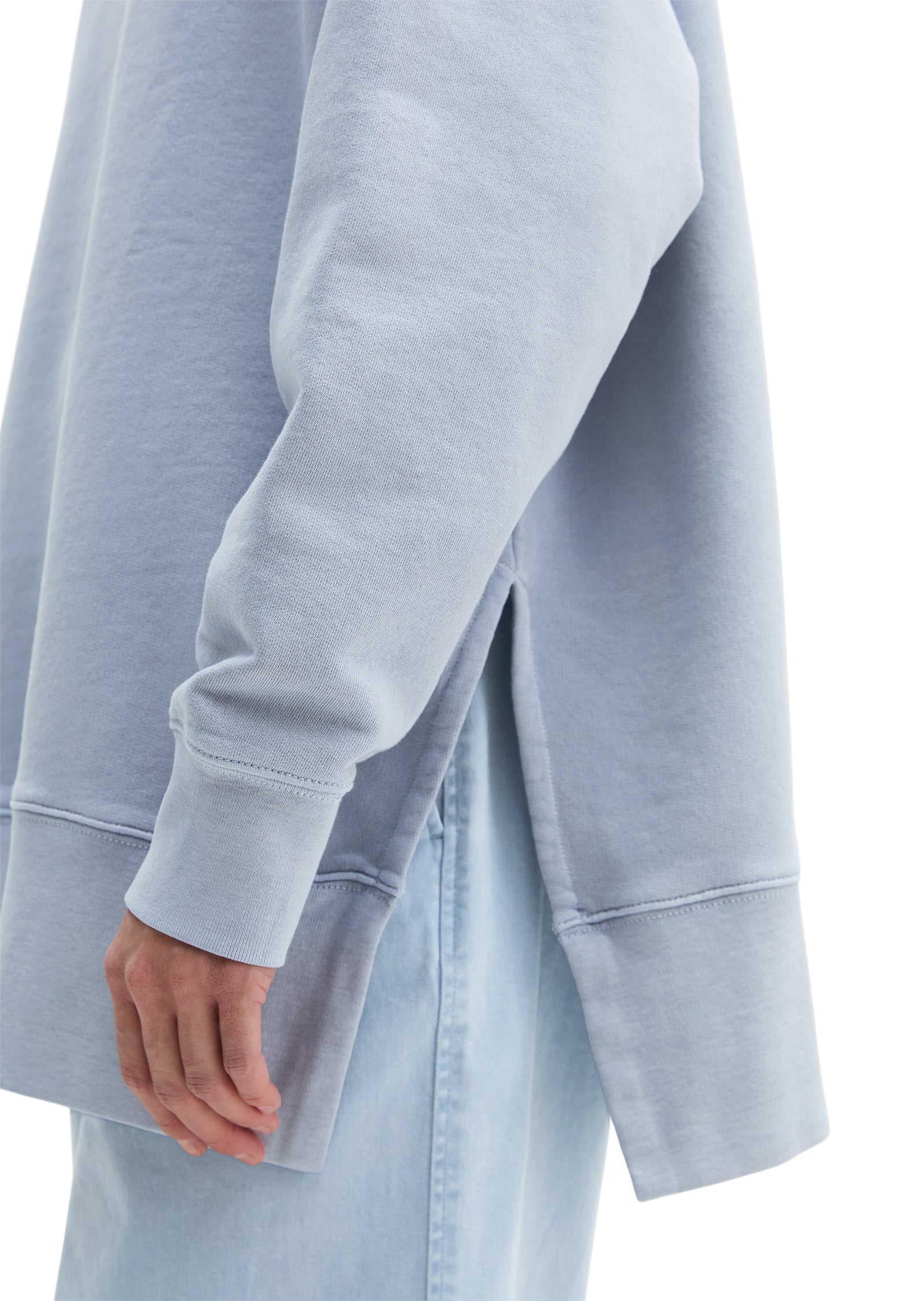 Sweatshirt oversized aus Baumwolle - 0904-Grey Horizon - Blau