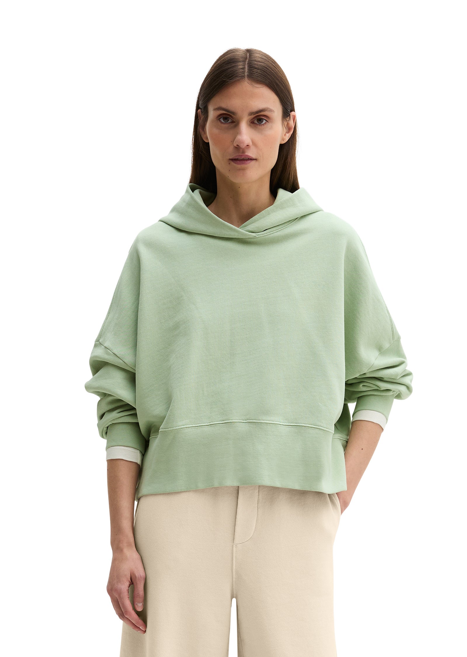Sweathoodie oversized aus Baumwolle - 3782-Calm Sage - Grün