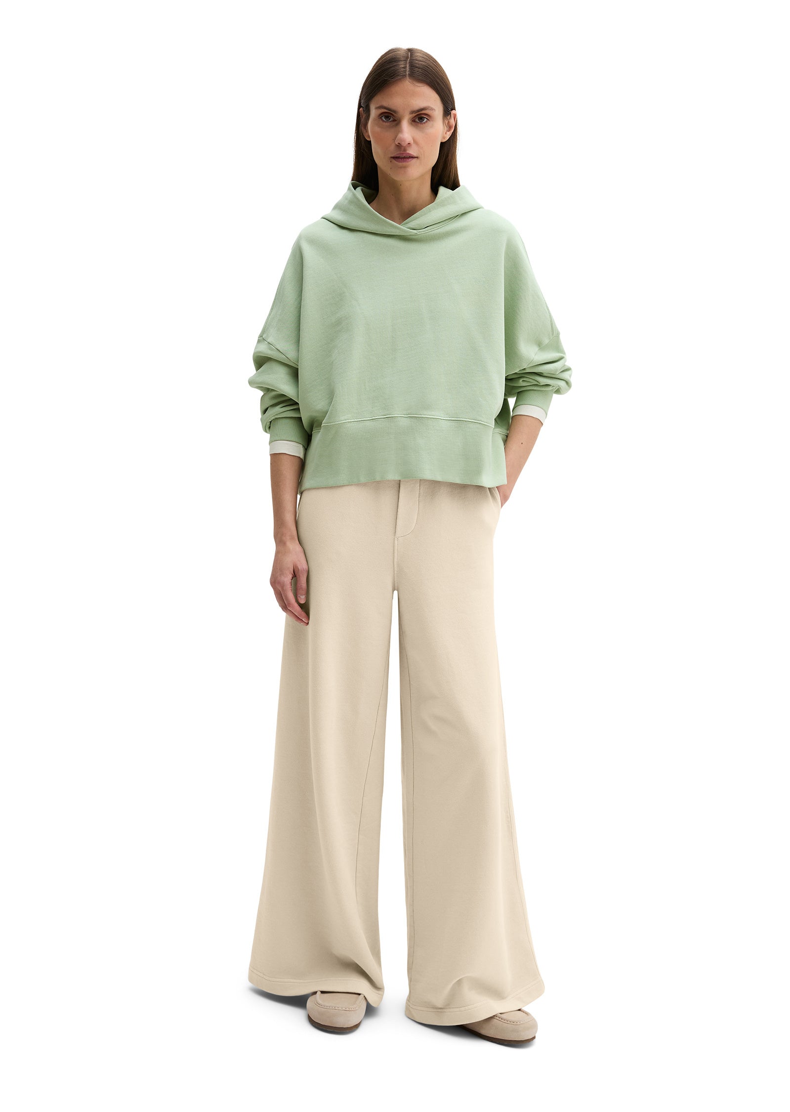 Sweathoodie oversized aus Baumwolle - 3782-Calm Sage - Grün