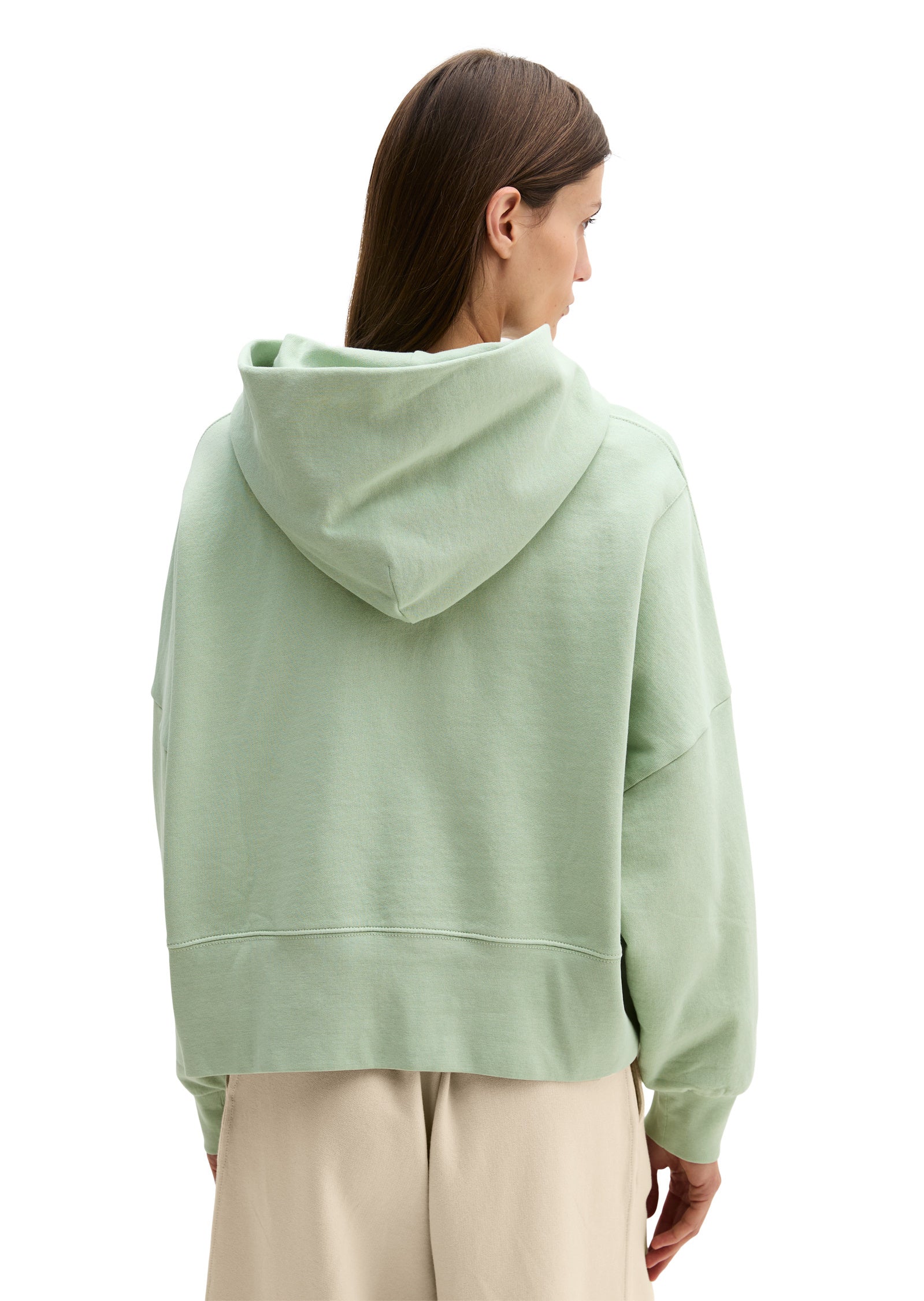 Sweathoodie oversized aus Baumwolle - 3782-Calm Sage - Grün