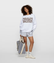 Sweatshirt oversized aus Baumwollmix - 1001-white - Weiß