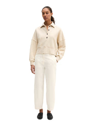 Sweatshirt oversized aus Baumwolle - 0914-Linen Beige - Beige