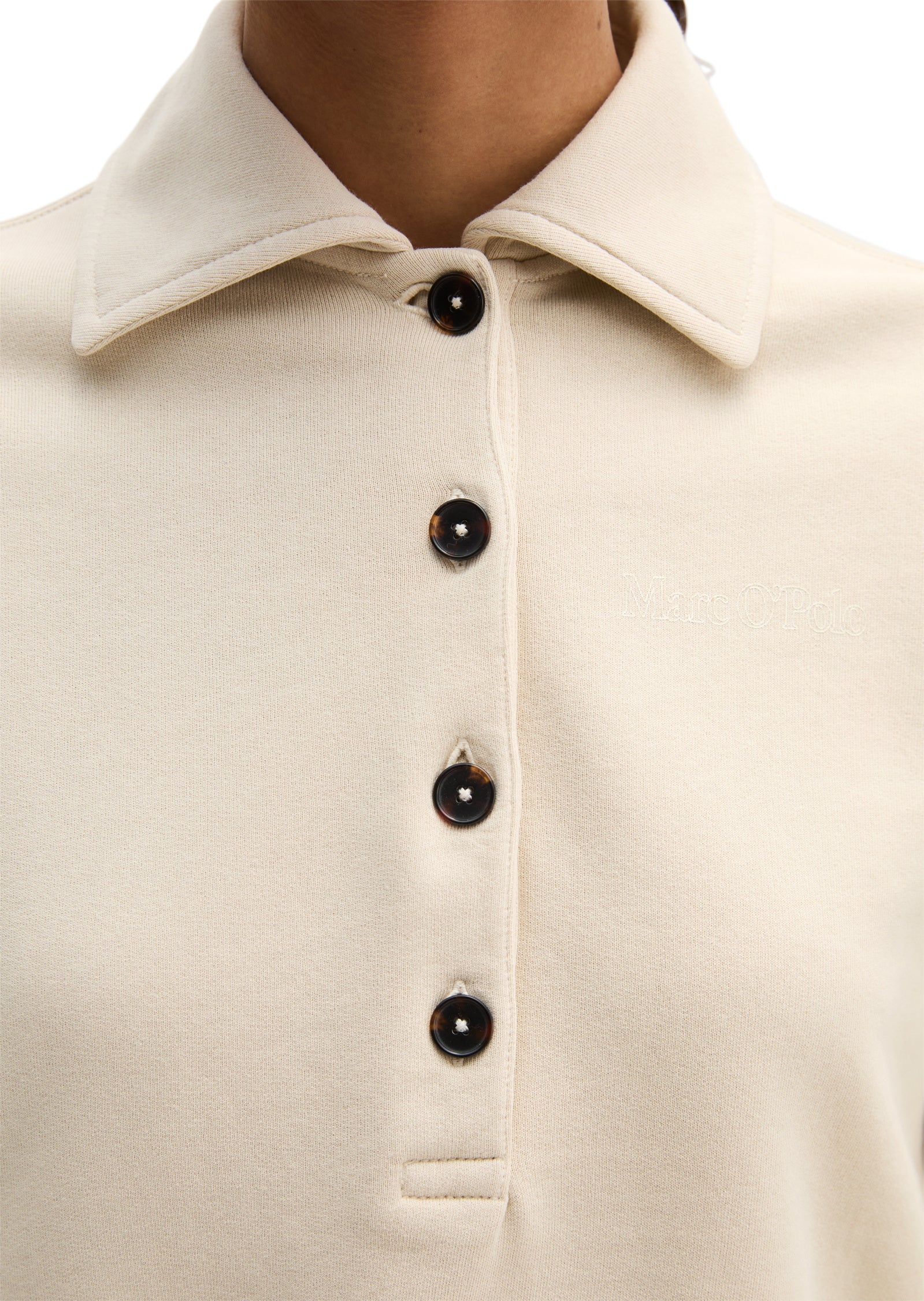 Sweatshirt oversized aus Baumwolle - 0914-Linen Beige - Beige