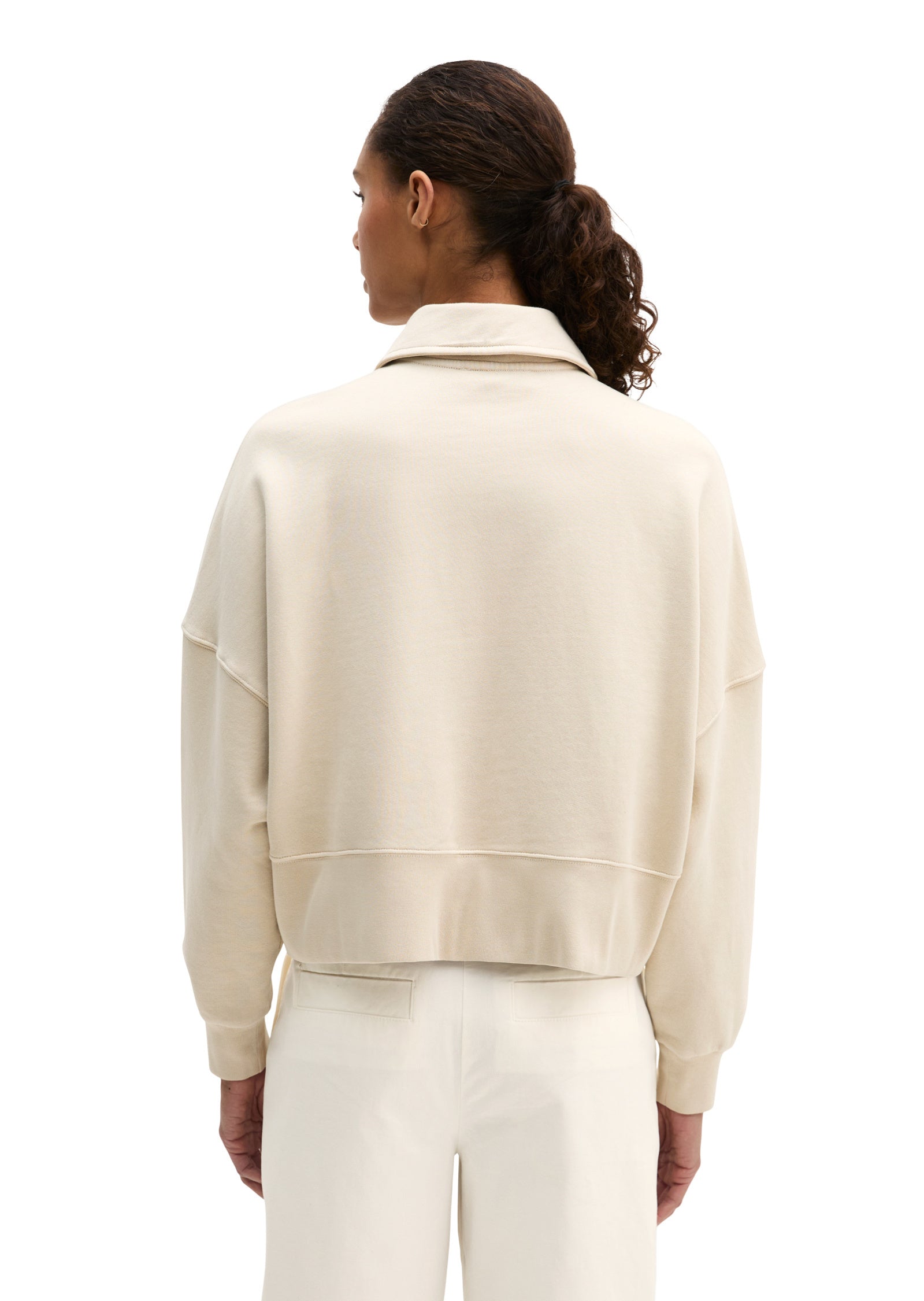 Sweatshirt oversized aus Baumwolle - 0914-Linen Beige - Beige