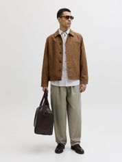 Leinenhemd Regular Fit - Crockery/STRIPES - Grau