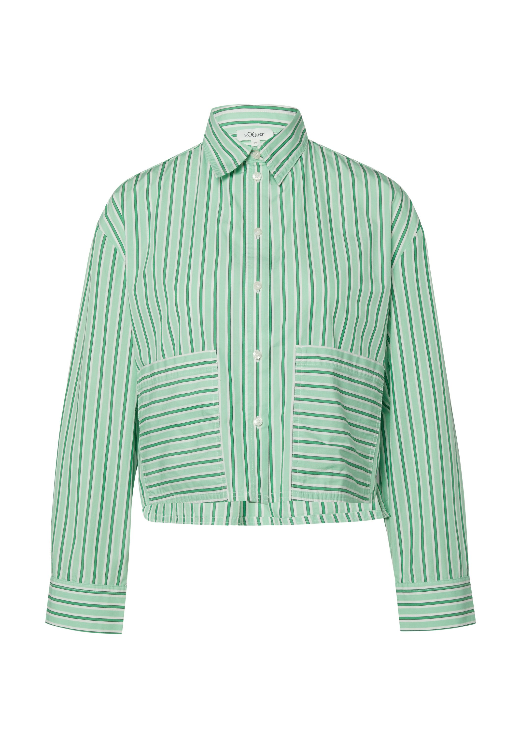 Bluse Relaxed Fit aus Baumwolle - 72G7-GREEN - Grün