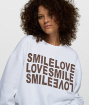 Sweatshirt oversized aus Baumwollmix - 1001-white - Weiß