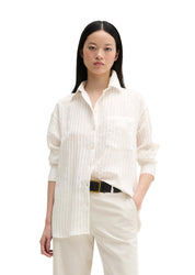 Bluse Loose Fit aus Modalmix - 1172-Grey White - Weiß