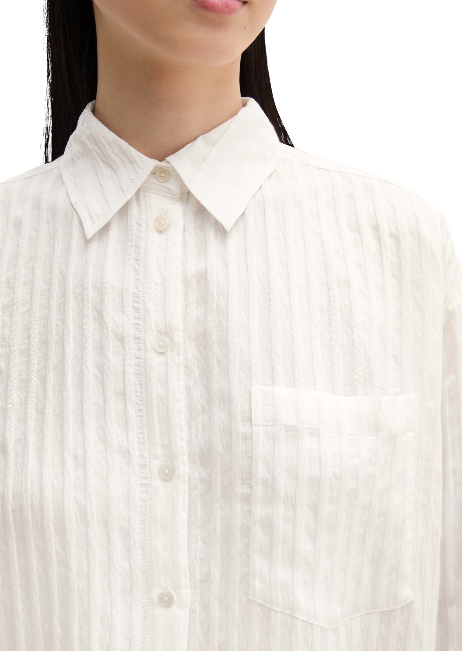 Bluse Loose Fit aus Modalmix - 1172-Grey White - Weiß