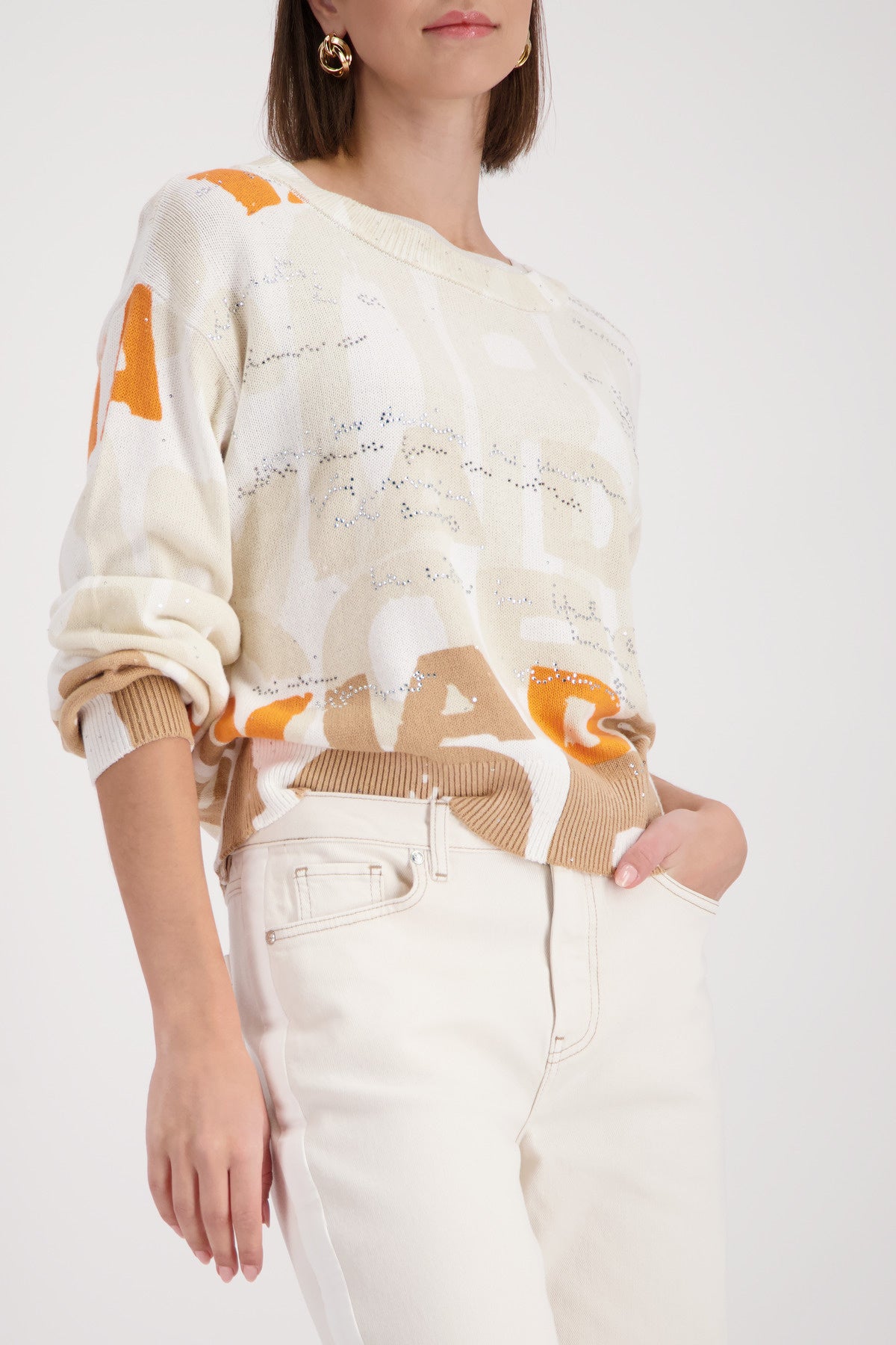 Strickpullover aus Baumwolle - 546 biscotti - Braun