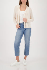 Strickjacke mit Schalkragen - 124 champagne beige - Beige