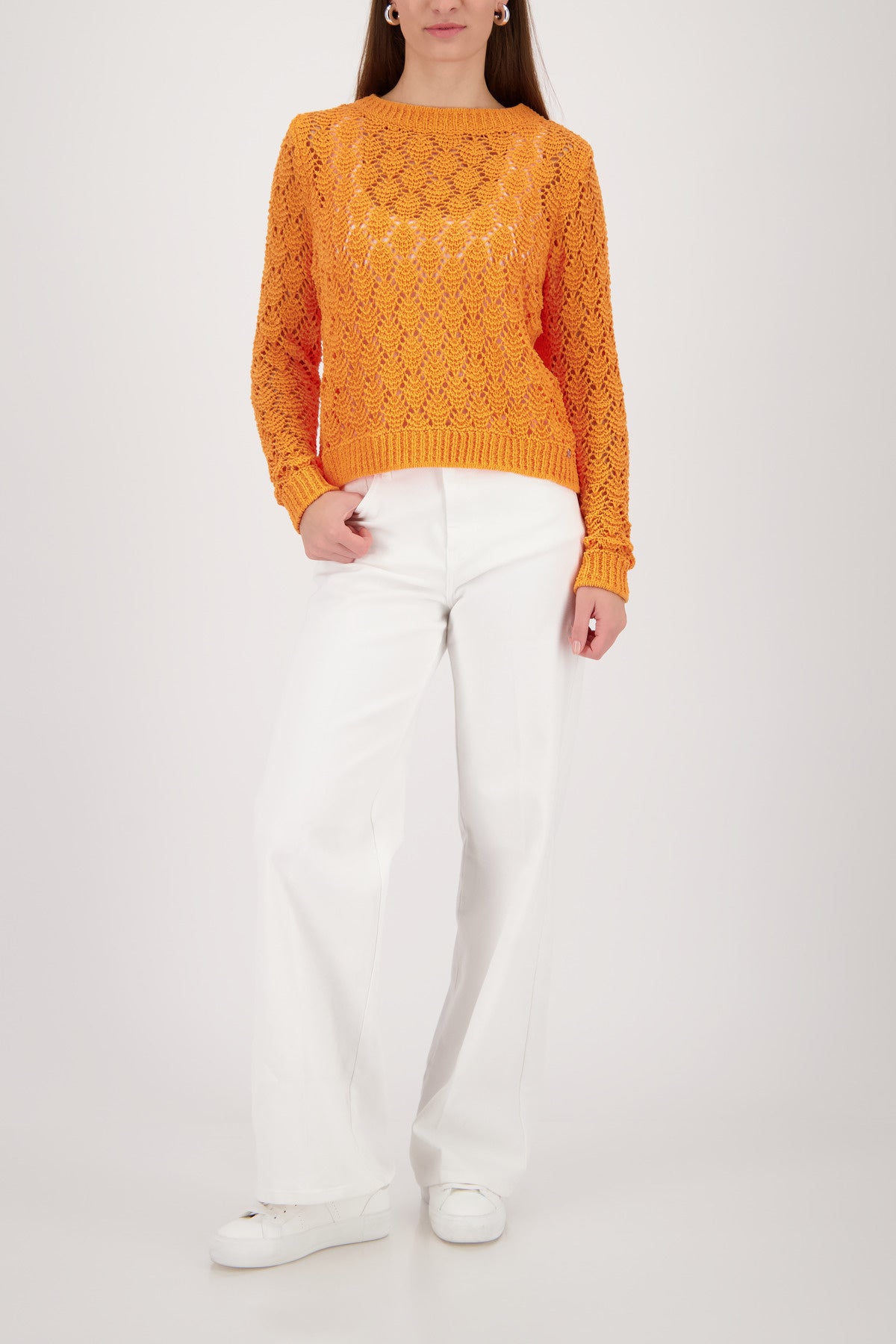 Strickpullover mit Rundhalsausschnitt - 253 aperitif - Orange