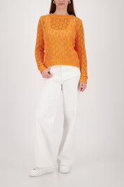 Strickpullover mit Rundhalsausschnitt - 253 aperitif - Orange