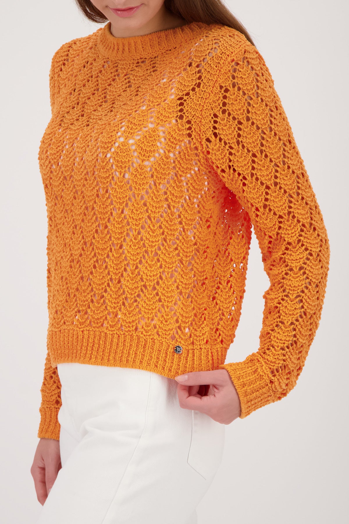 Strickpullover mit Rundhalsausschnitt - 253 aperitif - Orange