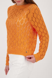 Strickpullover mit Rundhalsausschnitt - 253 aperitif - Orange