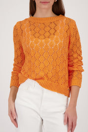 Strickpullover mit Rundhalsausschnitt - 253 aperitif - Orange