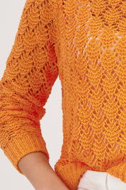 Strickpullover mit Rundhalsausschnitt - 253 aperitif - Orange