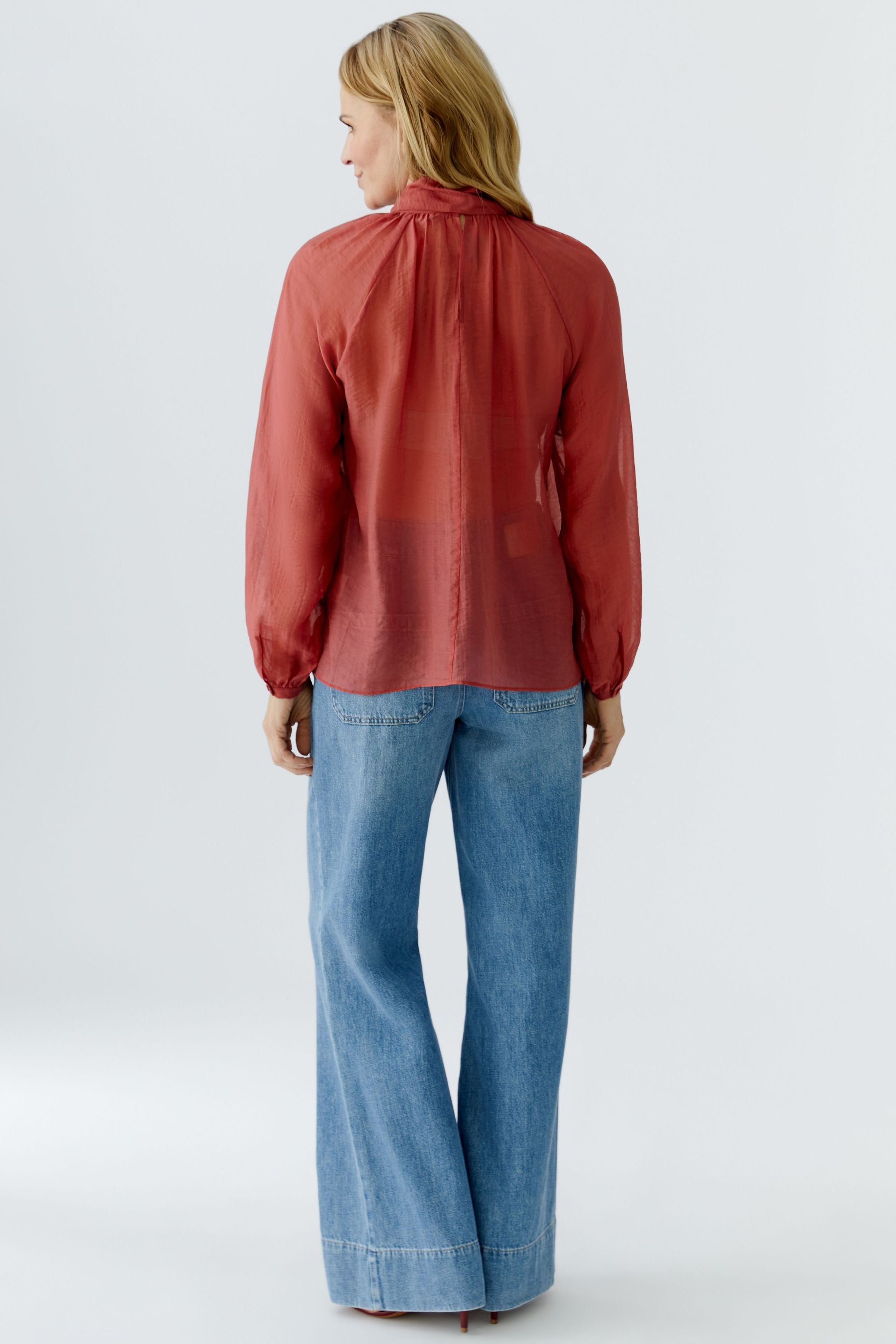 Schluppenbluse aus Lyocell - 3760-baked apple - Rot