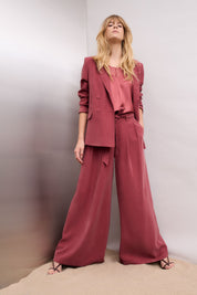 Blazer aus fließender Viskose-Mischung - 3760-red pear - Rot