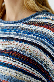 Strickpullover - 0541-blue white - Mehrfarbig