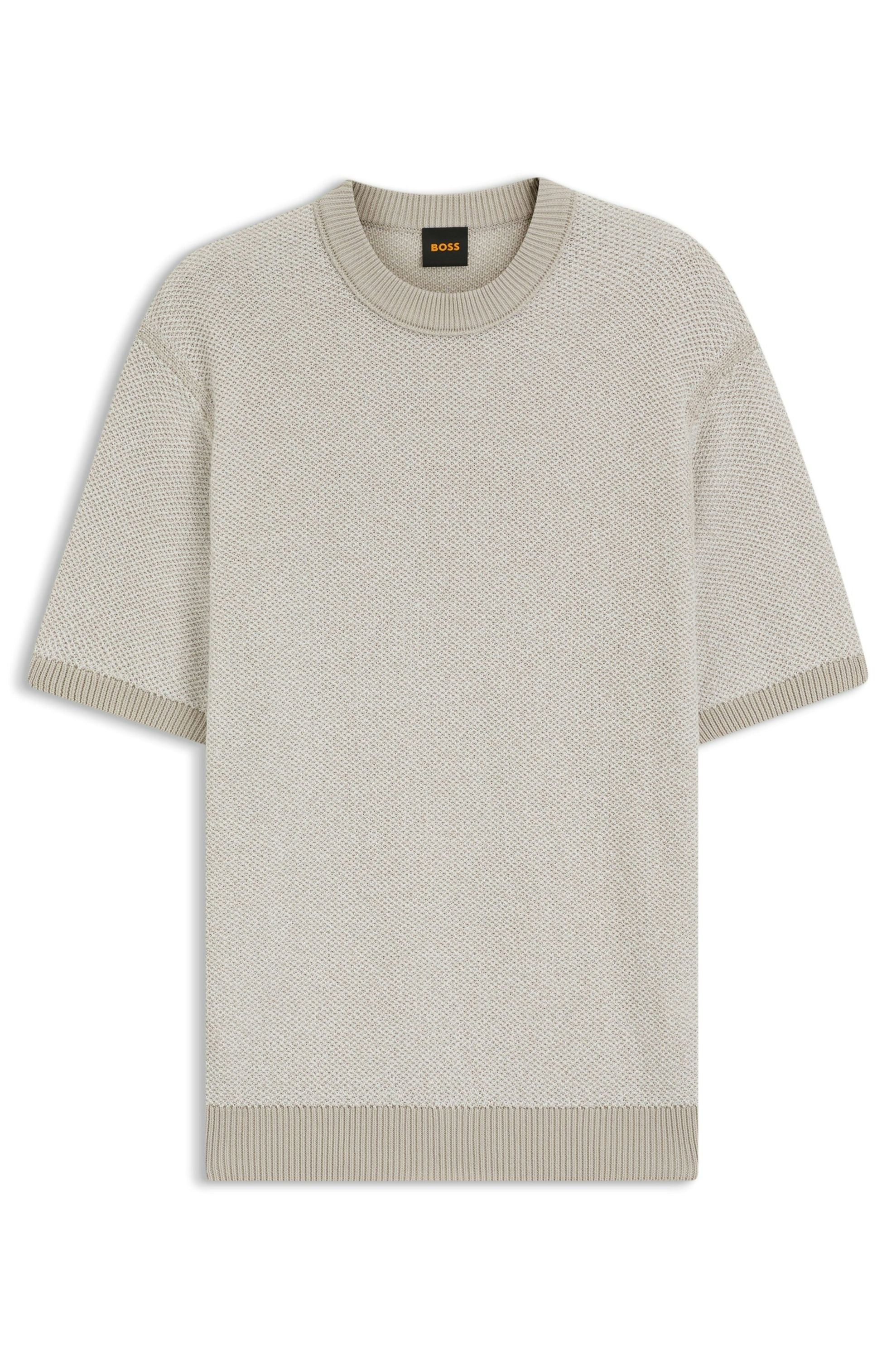 Strick-T-Shirt KANTONIO aus Baumwollmix - 070-Open Grey - Beige