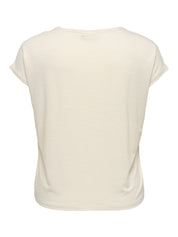 T-Shirt CLAUDIA - Cloud Dancer/GOLD LUREX STRIPE - Beige