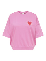 T-Shirt LUCILLA Boxy Fit - Wild Orchid/Lucilla heart - Pink