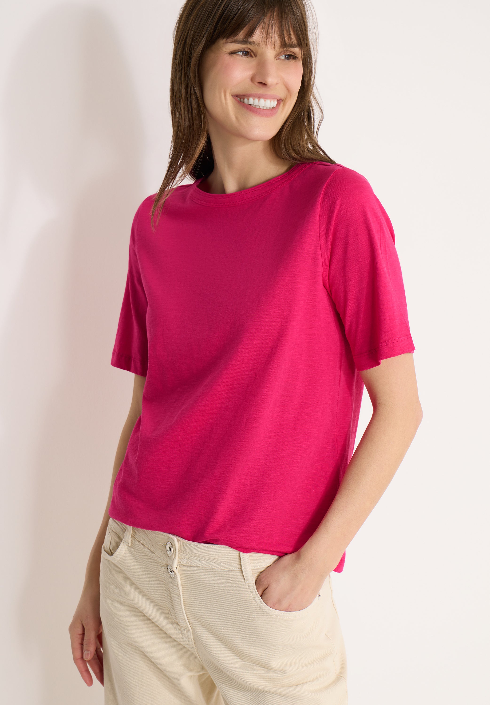 T-Shirt Regular Fit aus Bio-Baumwolle - 17492 beetroot pink - Pink