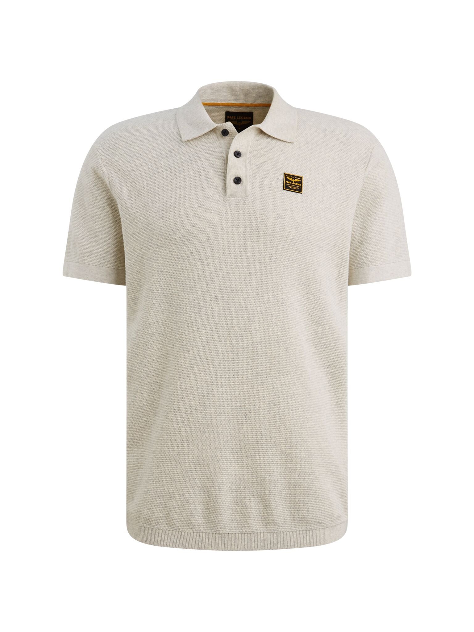 Poloshirt Regular Fit aus Baumwolle - 910-Bone White Melee - Grau