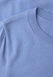 Strickpullover Halbarm Rundhalsausschnitt - 17453-bonnet blue - Blau