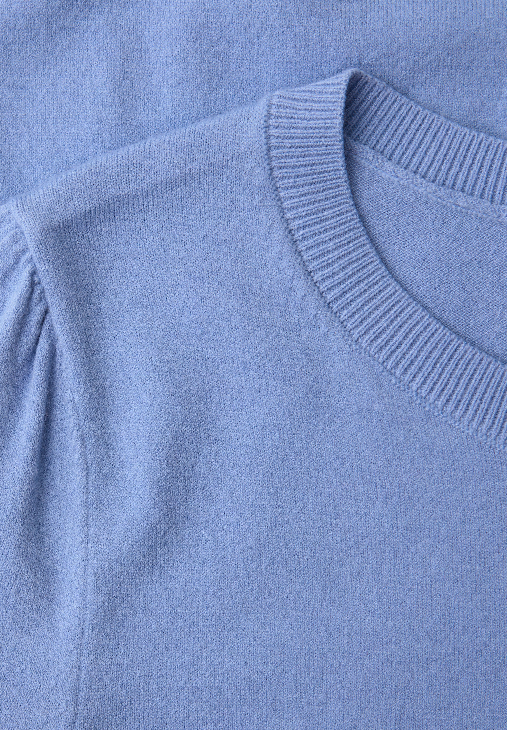 Strickpullover Halbarm Rundhalsausschnitt - 17453-bonnet blue - Blau