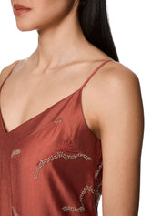 Sommerkleid Midi mit V-Ausschnitt - 488 - Orange