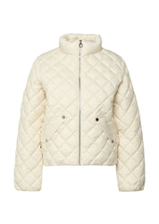 Steppjacke mit Stehkragen - 8001-BROWN - Creme