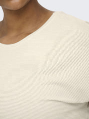 T-Shirt CLAUDIA - Cloud Dancer/GOLD LUREX STRIPE - Beige