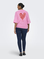 T-Shirt LUCILLA Boxy Fit - Wild Orchid/Lucilla heart - Pink