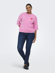 T-Shirt LUCILLA Boxy Fit - Wild Orchid/Lucilla heart - Pink