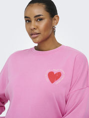 T-Shirt LUCILLA Boxy Fit - Wild Orchid/Lucilla heart - Pink