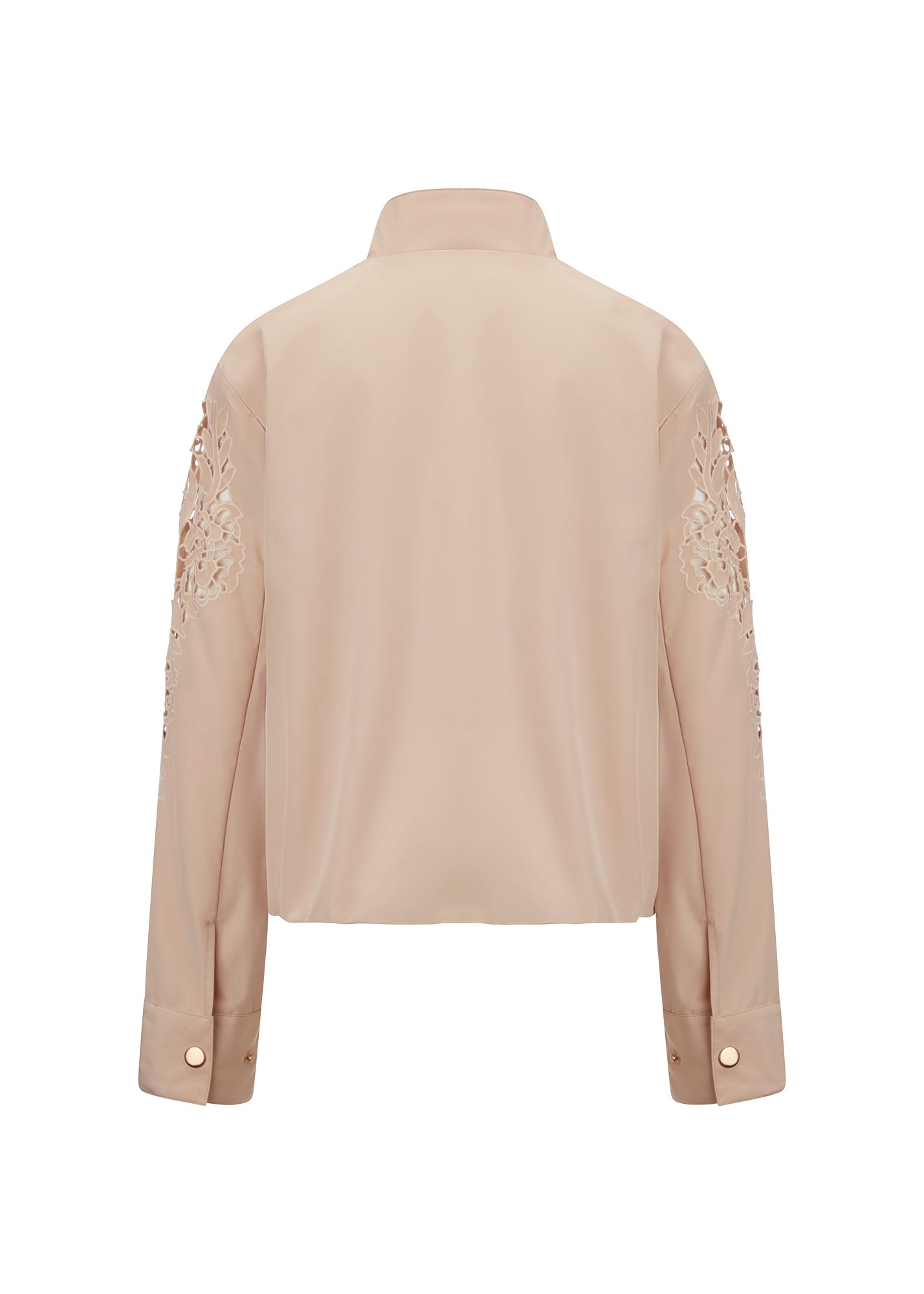 Blouson-Jacke mit Lochstick-Detail - 840-straw - Beige