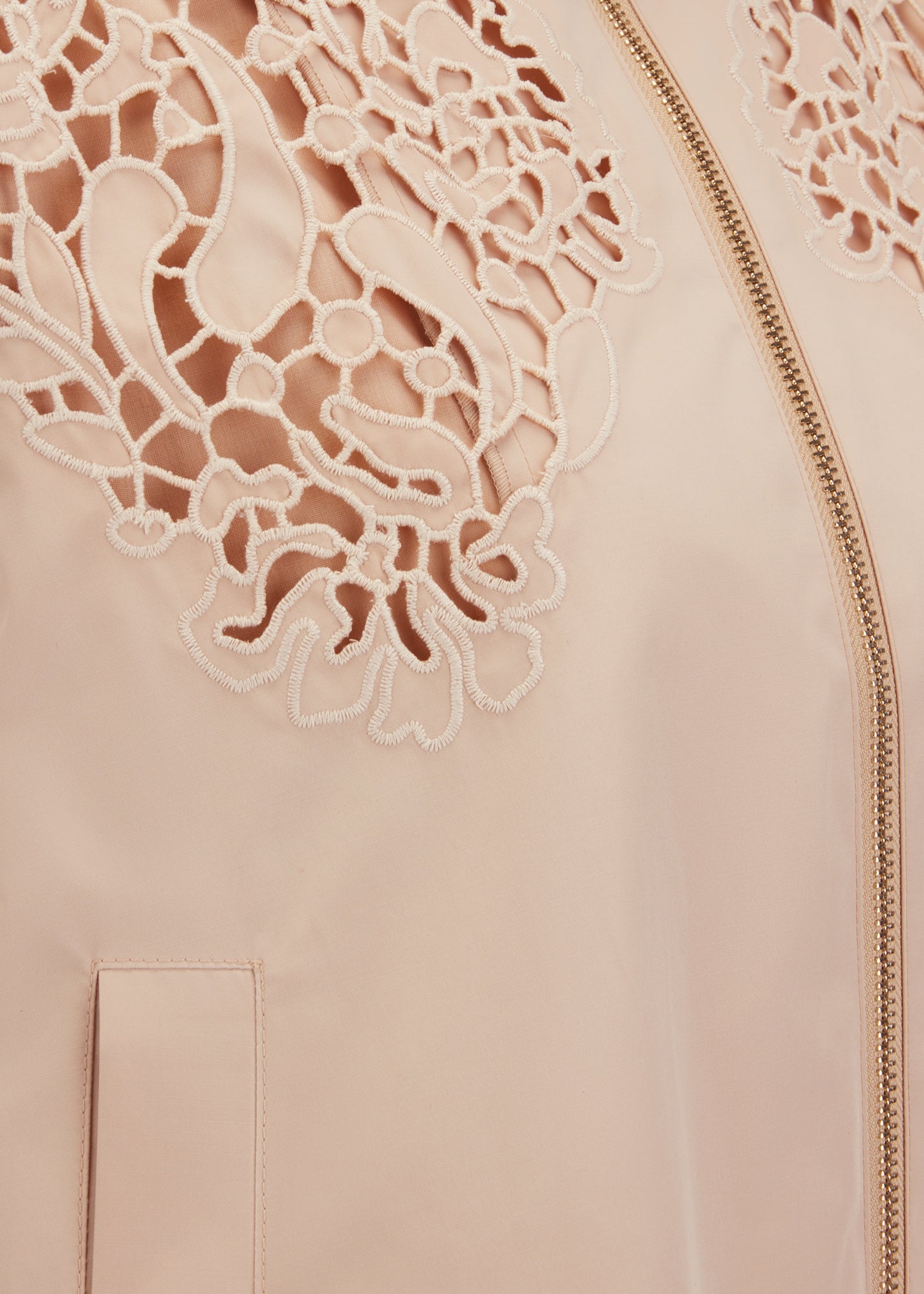 Blouson-Jacke mit Lochstick-Detail - 840-straw - Beige