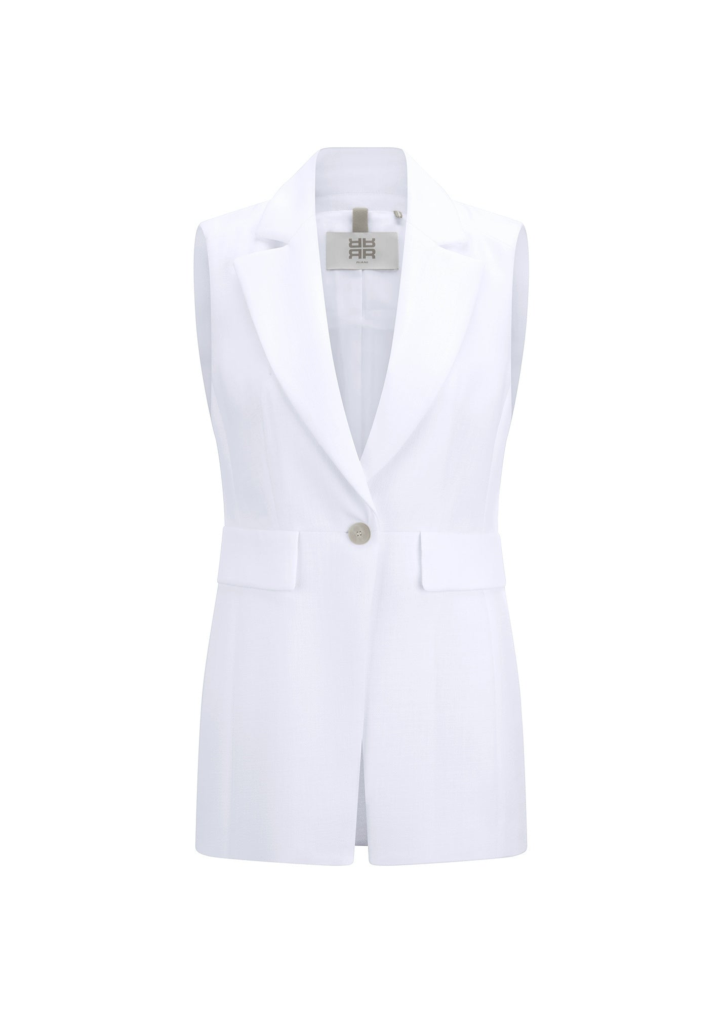 Blazer-Weste aus Viskosemix - 100-white - Weiß
