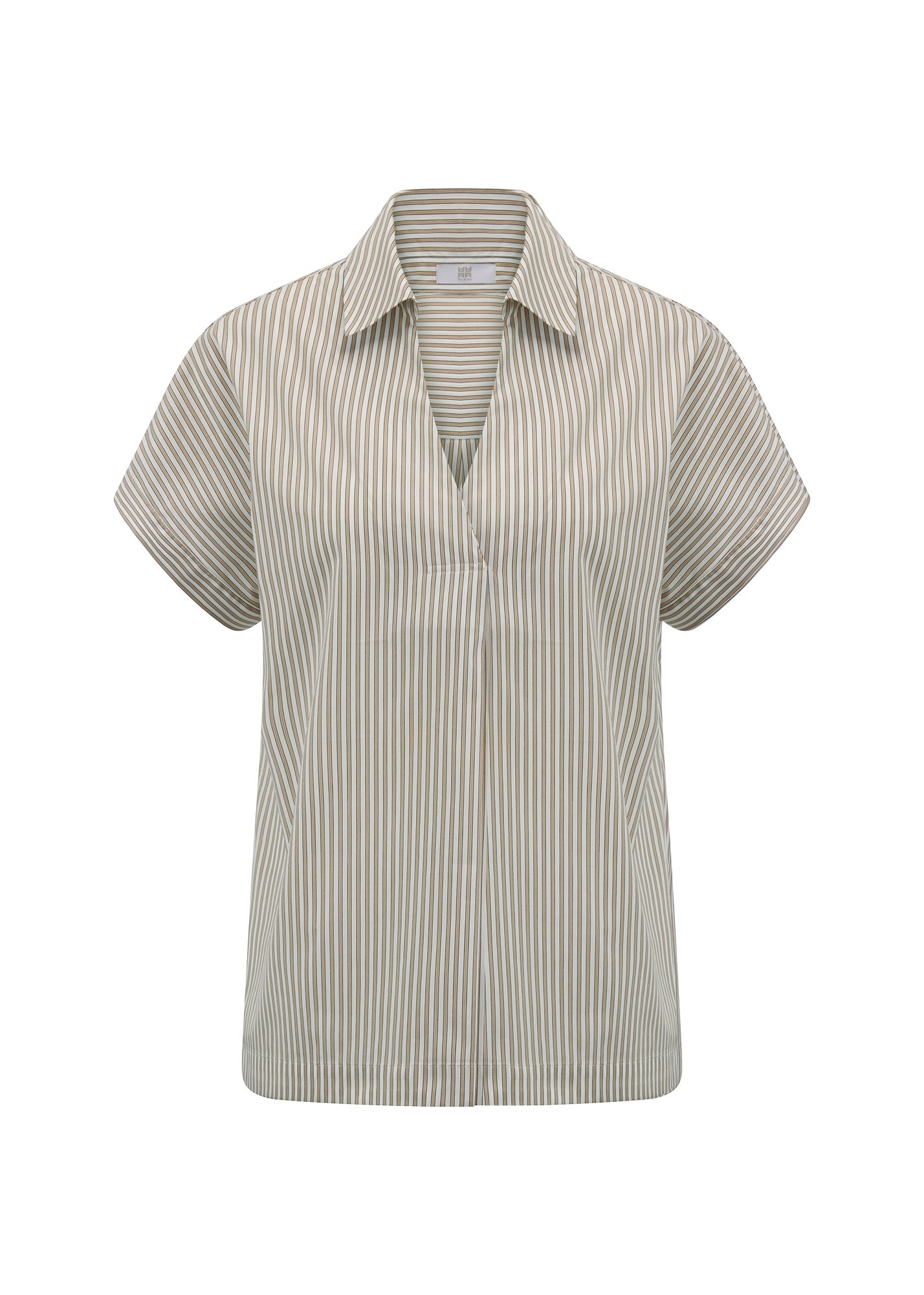 Bluse gestreift mit V-Ausschnitt - 860-straw patterned - Beige